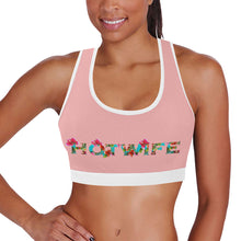 Load image into Gallery viewer, Light Pink/White Women&#39;s All Over Print Sports Bra (Model T52)