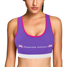 Load image into Gallery viewer, Purple/Pink/White Women&#39;s All Over Print Sports Bra (Model T52)