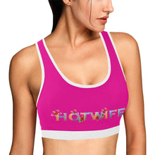 Load image into Gallery viewer, Pink/White Women&#39;s All Over Print Sports Bra (Model T52)