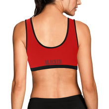 Load image into Gallery viewer, Red/Black Women&#39;s All Over Print Sports Bra (Model T52)