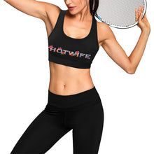 Load image into Gallery viewer, Black Women&#39;s All Over Print Sports Bra (Model T52)