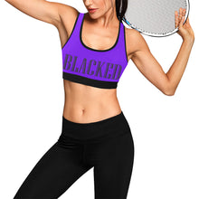 Load image into Gallery viewer, Bright Purple/White Women&#39;s All Over Print Sports Bra (Model T52)