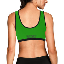 Load image into Gallery viewer, Green/Black Women&#39;s All Over Print Sports Bra (Model T52)