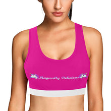 Load image into Gallery viewer, Pink/White Women&#39;s All Over Print Sports Bra (Model T52)