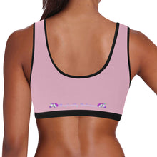 Load image into Gallery viewer, Light pink/Black Women&#39;s All Over Print Sports Bra (Model T52)