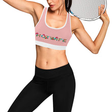 Load image into Gallery viewer, Light Pink/White Women&#39;s All Over Print Sports Bra (Model T52)