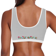 Load image into Gallery viewer, Silver/White Women&#39;s All Over Print Sports Bra (Model T52)