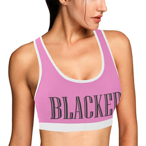 Light Pink/White Women's All Over Print Sports Bra (Model T52)