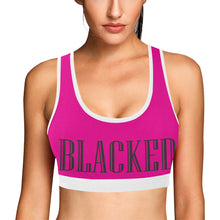 Load image into Gallery viewer, Pink/White Women&#39;s All Over Print Sports Bra (Model T52)