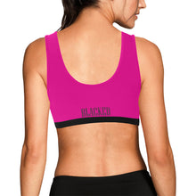 Load image into Gallery viewer, Pink/Black Women&#39;s All Over Print Sports Bra (Model T52)