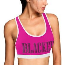 Load image into Gallery viewer, Pink/White Women&#39;s All Over Print Sports Bra (Model T52)