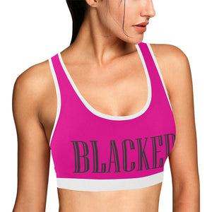 Pink/White Women's All Over Print Sports Bra (Model T52)