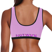 Load image into Gallery viewer, Light purple/Black Women&#39;s All Over Print Sports Bra (Model T52)