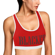 Load image into Gallery viewer, Red/White Women&#39;s All Over Print Sports Bra (Model T52)