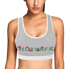 Load image into Gallery viewer, Silver/White Women&#39;s All Over Print Sports Bra (Model T52)