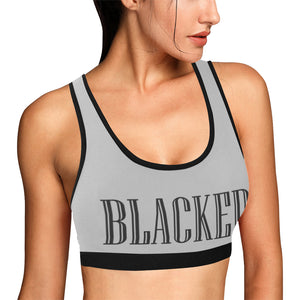 Silver/Black Women's All Over Print Sports Bra (Model T52)