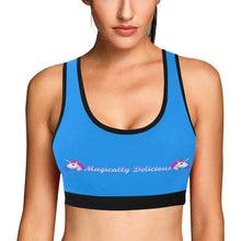 Load image into Gallery viewer, Blue/Black Women&#39;s All Over Print Sports Bra (Model T52)