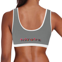 Load image into Gallery viewer, Grey/white Women&#39;s All Over Print Sports Bra (Model T52)