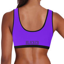 Load image into Gallery viewer, Bright Purple/White Women&#39;s All Over Print Sports Bra (Model T52)