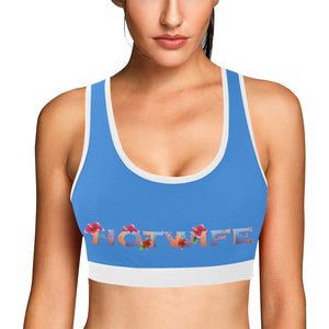 Blue/White Women's All Over Print Sports Bra (Model T52)