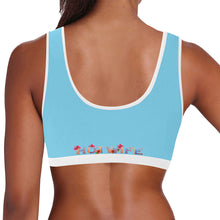 Load image into Gallery viewer, Sky Blue/White Women&#39;s All Over Print Sports Bra (Model T52)