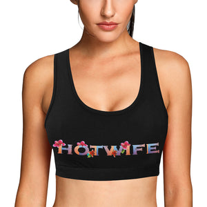 Black Women's All Over Print Sports Bra (Model T52)