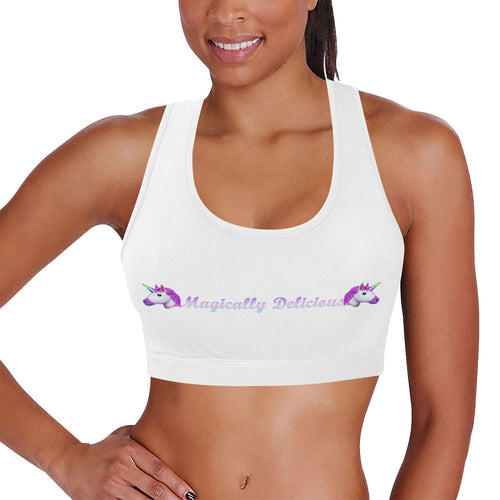 White Women's All Over Print Sports Bra (Model T52)