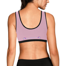 Load image into Gallery viewer, Light pink/Black Women&#39;s All Over Print Sports Bra (Model T52)