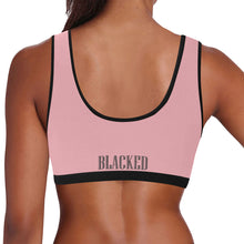 Load image into Gallery viewer, Light Pink/Black Women&#39;s All Over Print Sports Bra (Model T52)