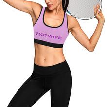 Load image into Gallery viewer, Light purple/Black Women&#39;s All Over Print Sports Bra (Model T52)