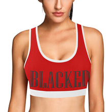 Load image into Gallery viewer, Red/White Women&#39;s All Over Print Sports Bra (Model T52)