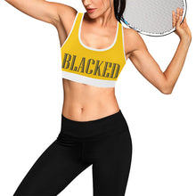 Load image into Gallery viewer, Yellow/White Women&#39;s All Over Print Sports Bra (Model T52)