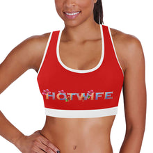 Load image into Gallery viewer, Red/White Women&#39;s All Over Print Sports Bra (Model T52)