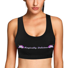 Load image into Gallery viewer, Black Women&#39;s All Over Print Sports Bra (Model T52)