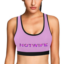 Load image into Gallery viewer, Light purple/Black Women&#39;s All Over Print Sports Bra (Model T52)