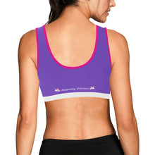 Load image into Gallery viewer, Purple/Pink/White Women&#39;s All Over Print Sports Bra (Model T52)