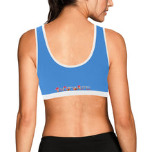 Load image into Gallery viewer, Blue/White Women&#39;s All Over Print Sports Bra (Model T52)