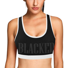 Load image into Gallery viewer, Black/White Women&#39;s All Over Print Sports Bra (Model T52)