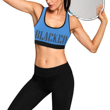 Load image into Gallery viewer, Blue/Black Women&#39;s All Over Print Sports Bra (Model T52)