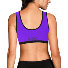 Load image into Gallery viewer, Bright Purple/White Women&#39;s All Over Print Sports Bra (Model T52)