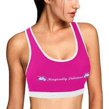 Load image into Gallery viewer, Pink/White/White Women&#39;s All Over Print Sports Bra (Model T52)