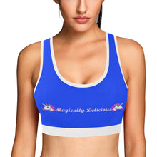 Load image into Gallery viewer, Blue/White Women&#39;s All Over Print Sports Bra (Model T52)