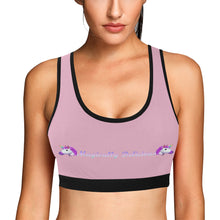 Load image into Gallery viewer, Light pink/Black Women&#39;s All Over Print Sports Bra (Model T52)