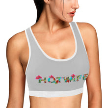 Load image into Gallery viewer, Silver/White Women&#39;s All Over Print Sports Bra (Model T52)