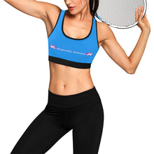 Load image into Gallery viewer, Blue/Black Women&#39;s All Over Print Sports Bra (Model T52)