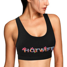 Load image into Gallery viewer, Black Women&#39;s All Over Print Sports Bra (Model T52)