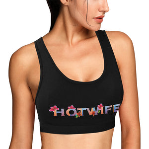 Black Women's All Over Print Sports Bra (Model T52)