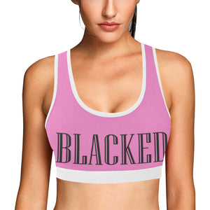 Light Pink/White Women's All Over Print Sports Bra (Model T52)