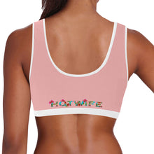 Load image into Gallery viewer, Light Pink/White Women&#39;s All Over Print Sports Bra (Model T52)