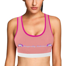 Load image into Gallery viewer, Light pink/Pink/White Women&#39;s All Over Print Sports Bra (Model T52)